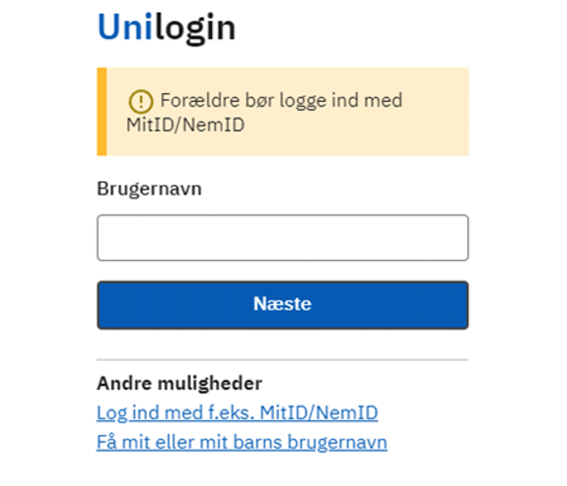 Unilogin Fåmitellermitbarns